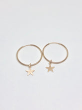 Load image into Gallery viewer, Medium Star Hoops
